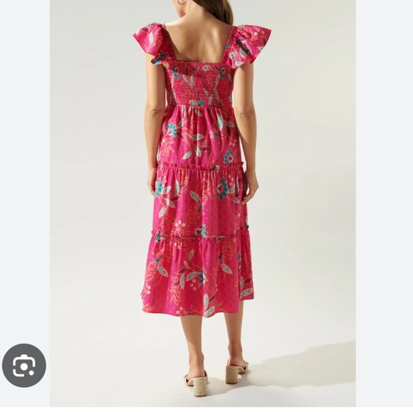 Sugarlips Pink Smocked Flutter Sleeve Sundress size XS - Picture 3 of 15